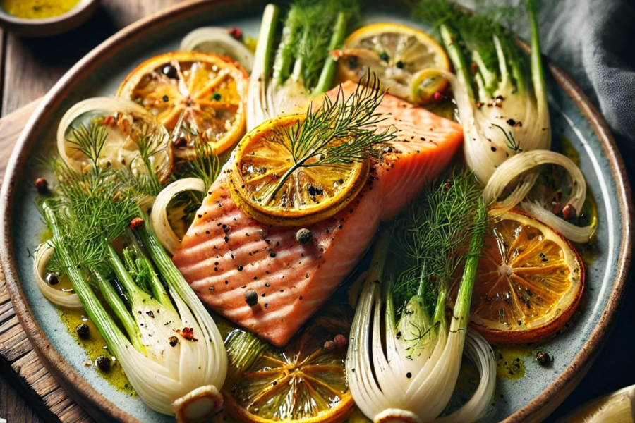 Slow-Roasted Salmon with Fennel and Citrus